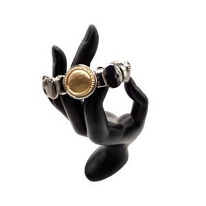 Silver and Gold Reversible Stretch Bracelet